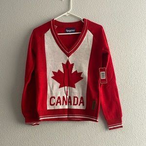 Tipsy Elves Canada v-neck sweater. NWT. Women’s size XS